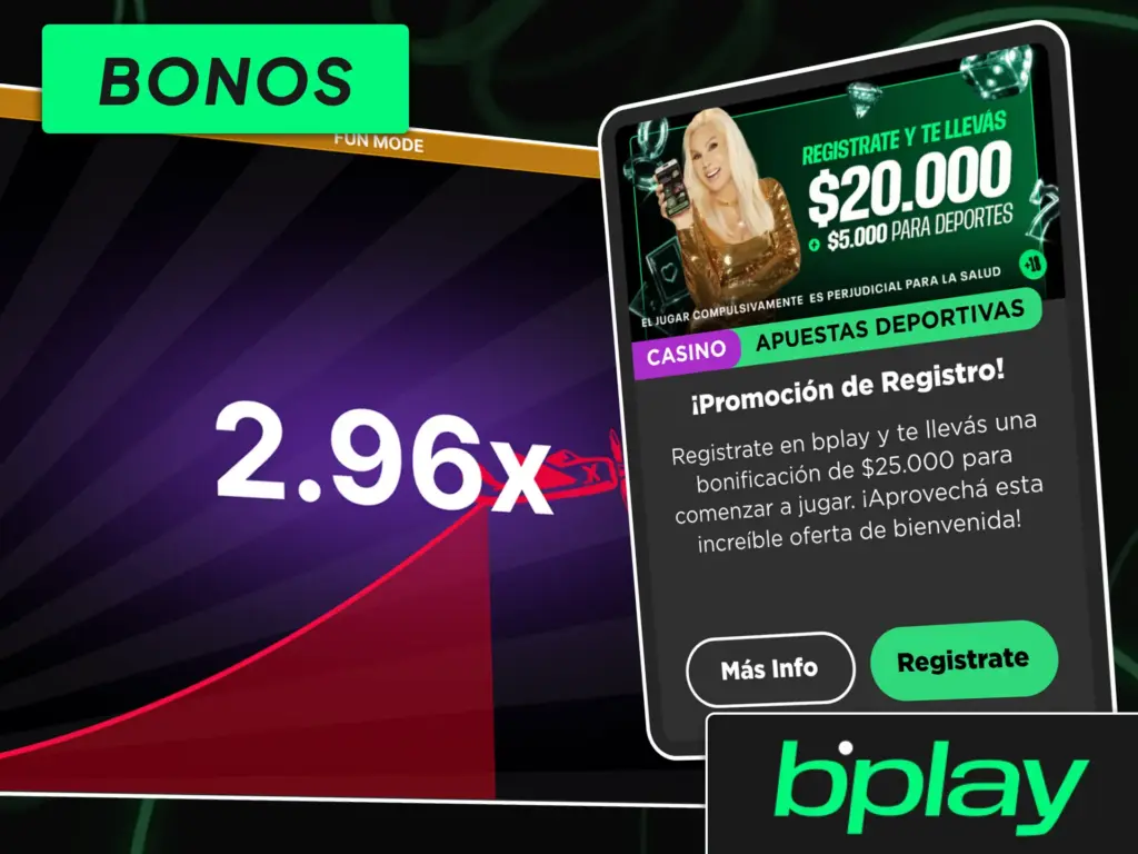Aprovecha el bono de bienvenida de bplay y juega a Aviator.