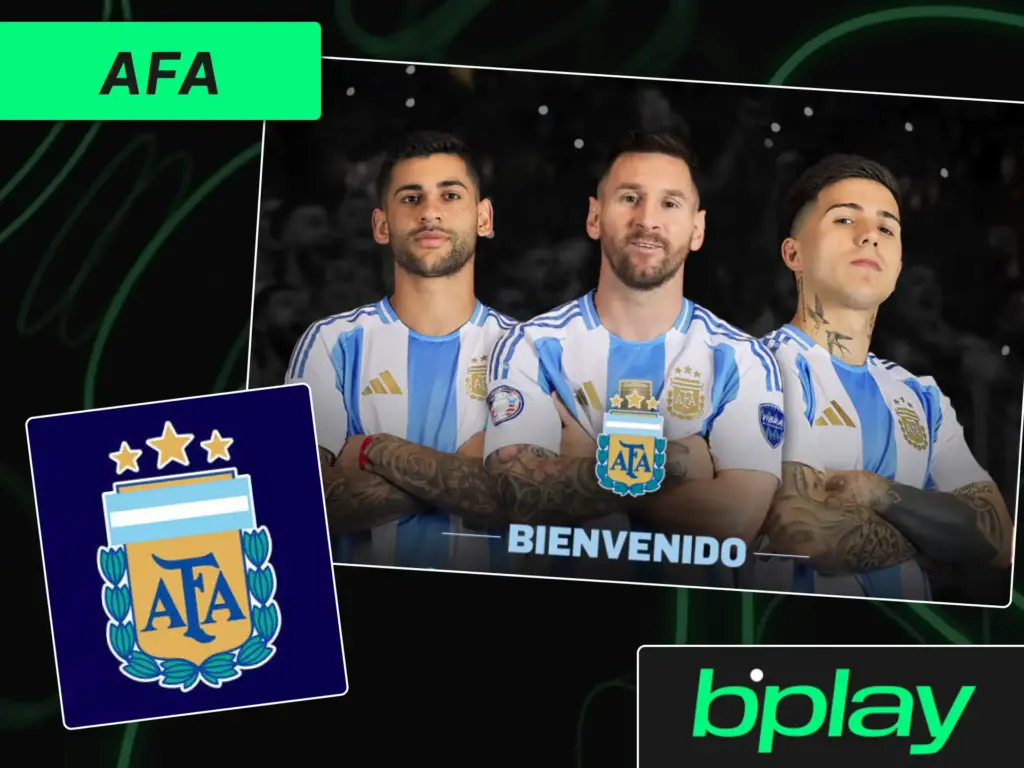 Logo de la Asociación del Fútbol Argentino junto al patrocinador oficial bplay.