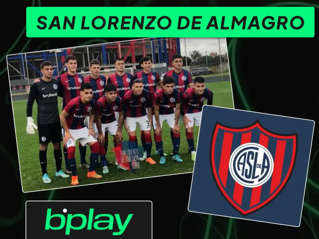 Camiseta oficial del club San Lorenzo de Almagro con el patrocinio del sponsor bplay.
