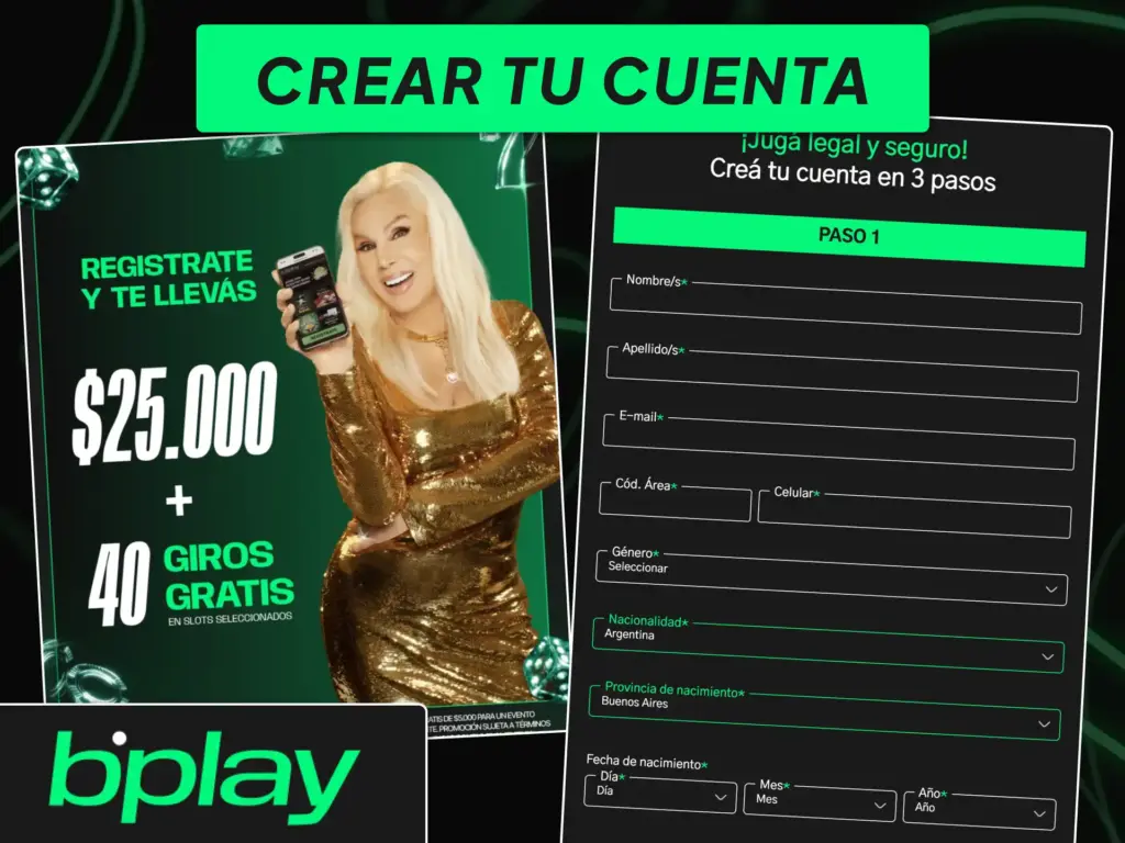 Sigue los pasos para crear tu cuenta en la plataforma de casino bplay.